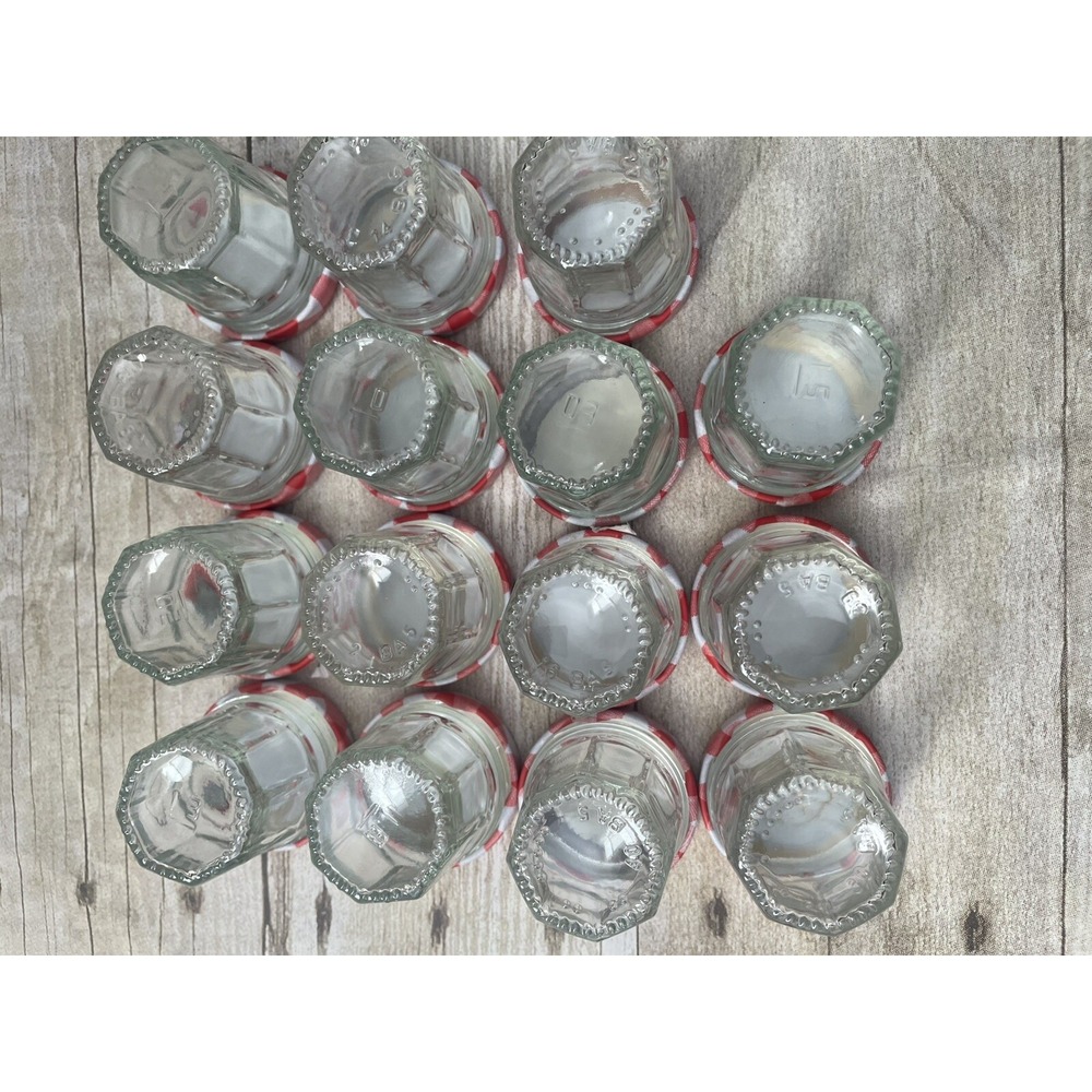 Lot of 22 Empty Mini Bonne Maman 1oz Glass Jars Gingham Lids Crafts Storage - Picture 6 of 7